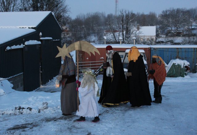 Vánoční zpívání v kostele a živý betlém